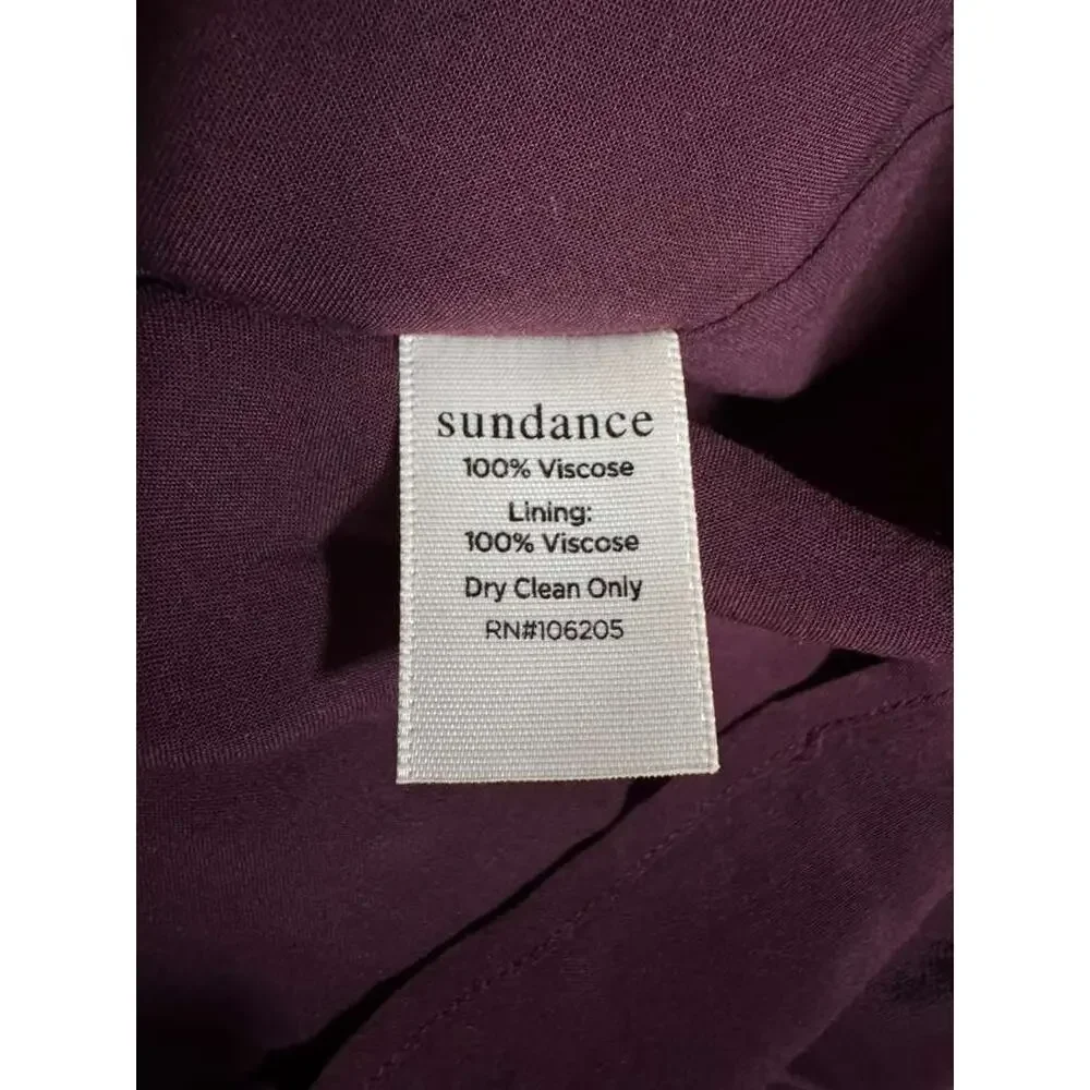 Sundance Embroidered Blouse Women's Small Burgundy V-Neck Bell Sleeve Boho - Picture 12 of 12